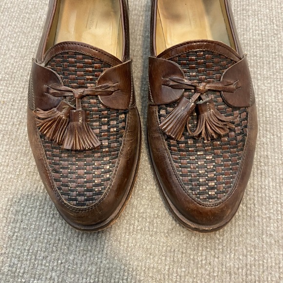 Johnston & Murphy Shoes Mens Size 10.5 M Brown Leather Dress Tassel Loafers 3758